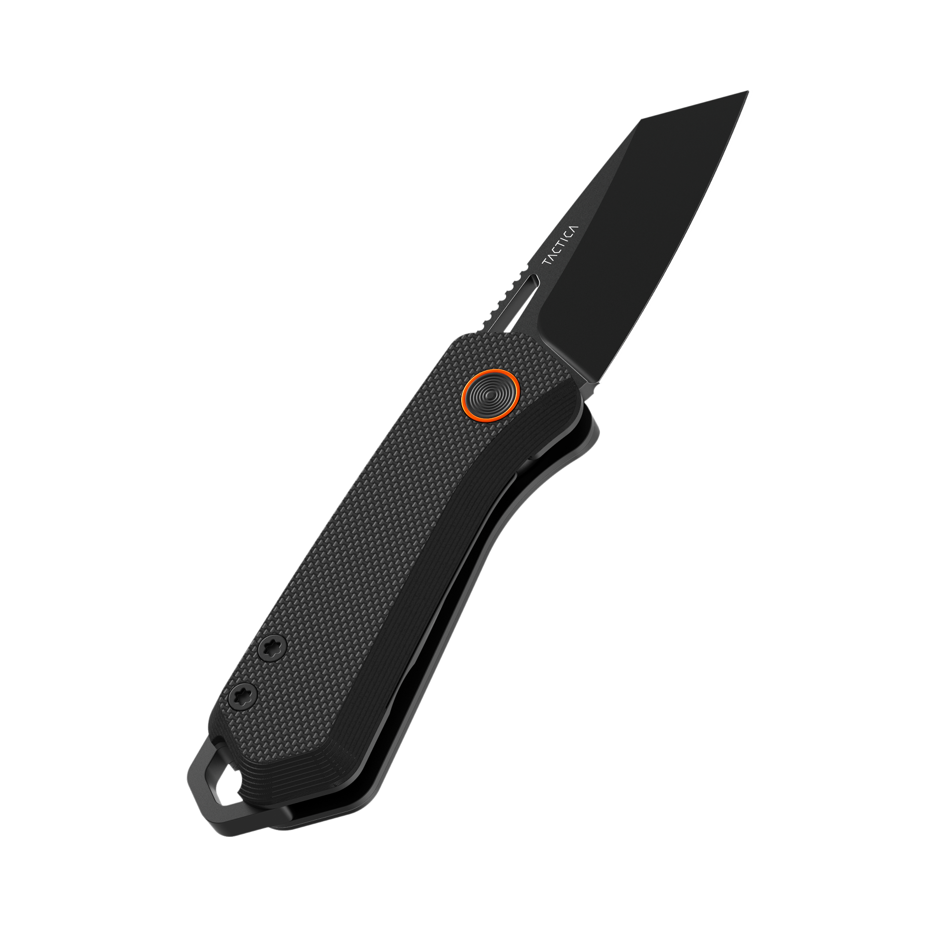 K150 micro folder with blade open against a white background